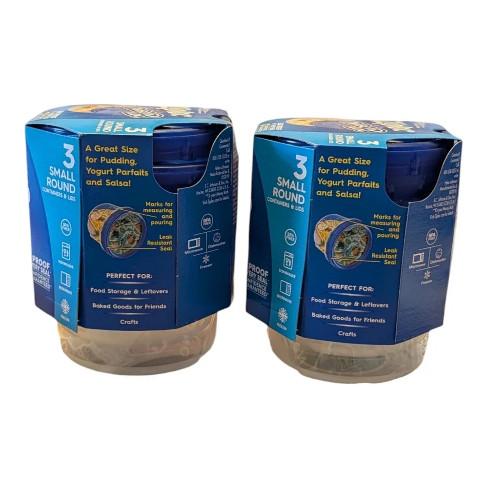 Ziploc Twist 'n‎ Loc Small Round Containers 16oz 2-Pack (6 Total) NEW